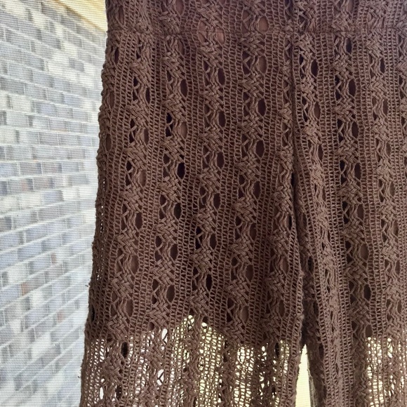 Taupe Crochet Pants - Picture 3 of 3